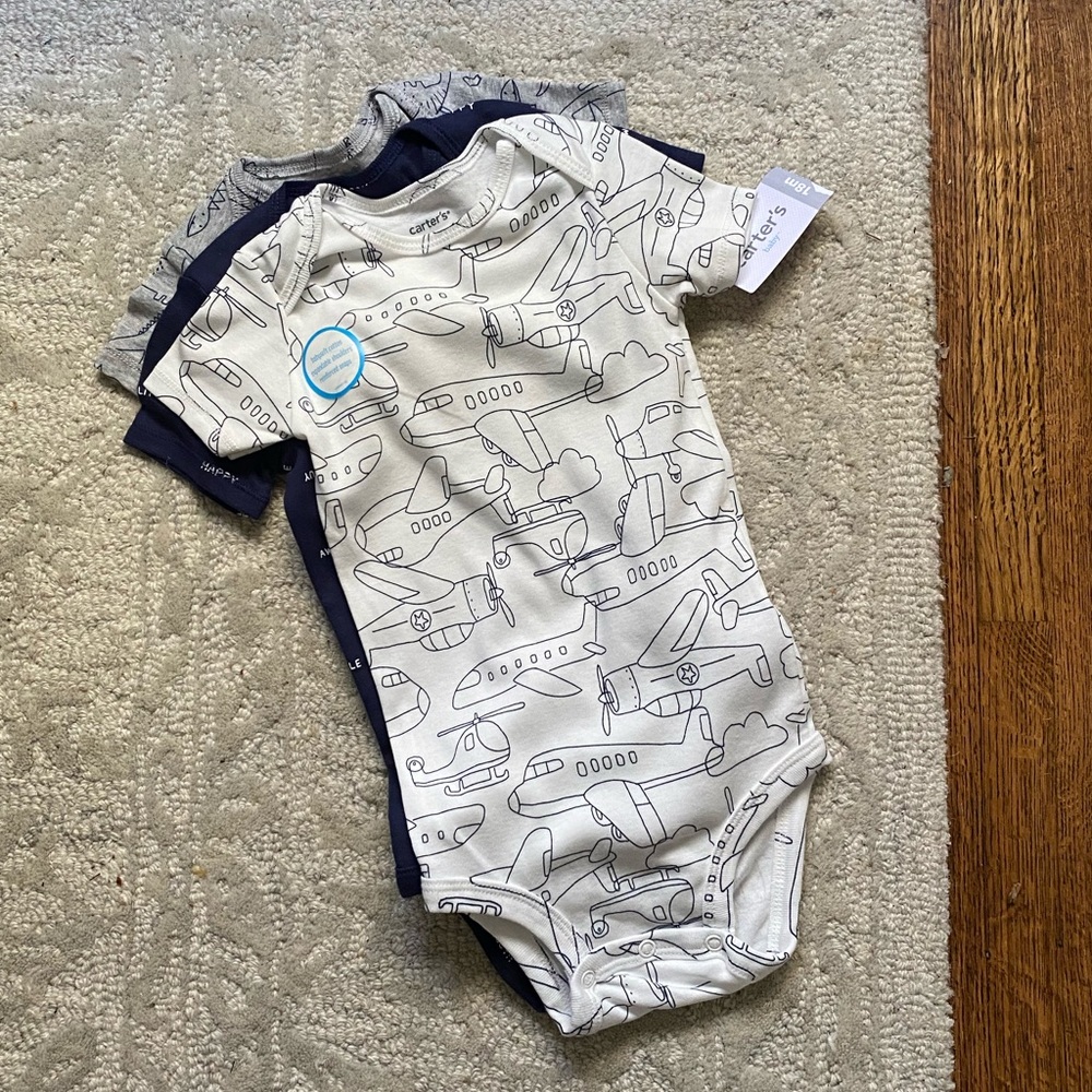 18mo pullover shirts with snaps NWT 3-pack